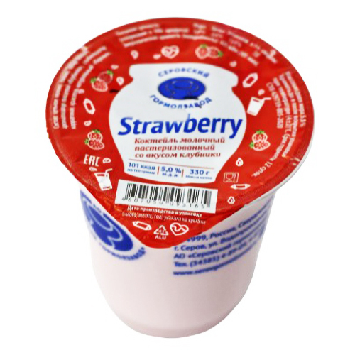 

Молочный коктейль Серовский Гормолзавод Strawberry со вкусом клубники 3,2% 330 мл