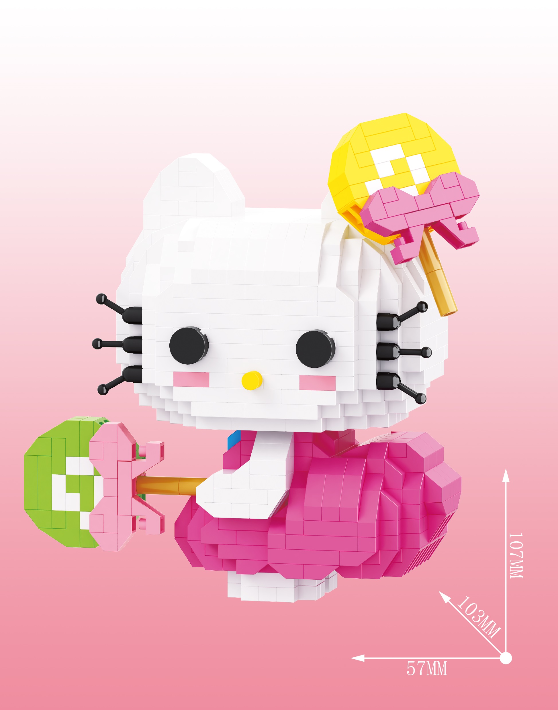 

Конструктор 3D из миниблоков Balody LP Hello Kitty Котенок на празднике 720 эл BA210574, BA210574