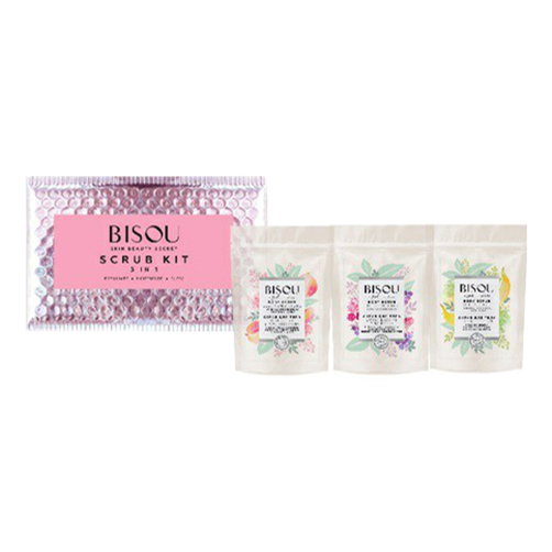 Наборы скрабов для тела Bisou Fruit Maniac Scrub Kit, 3 шт.х65 г розовая гималайская соль для ванн salt of the earth 1 кг мелкий помол