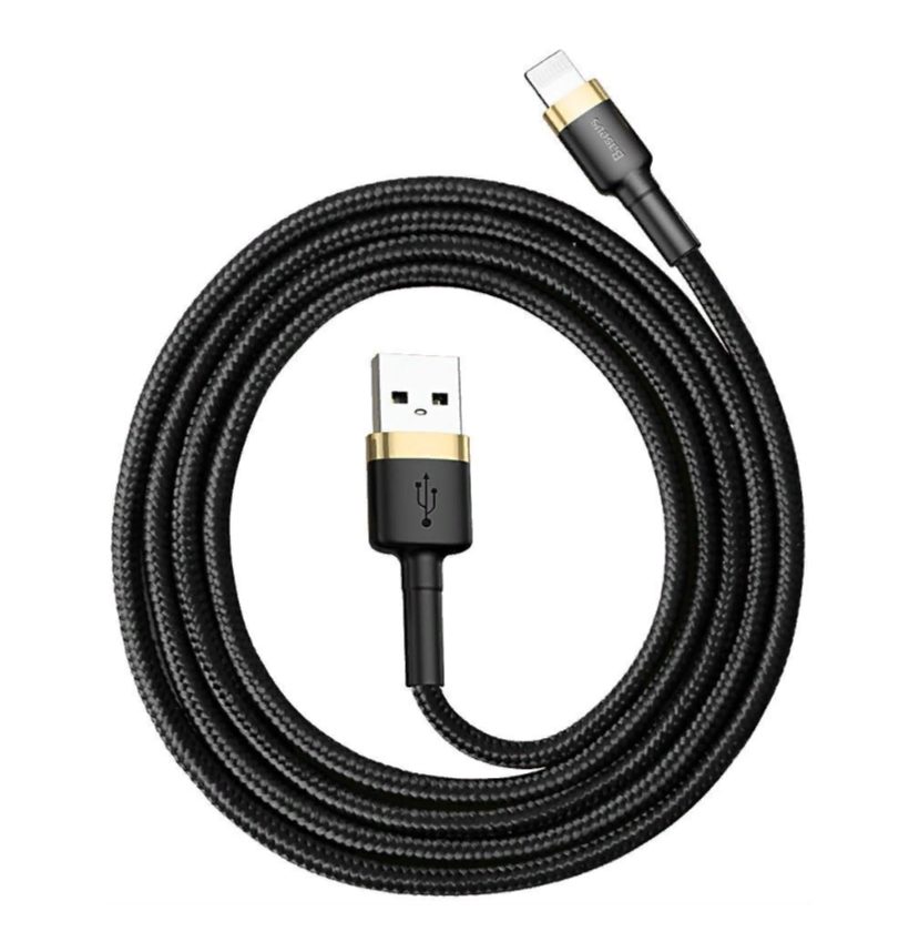 

Кабель Baseus Cafule USB - lightning, 2.4A, 1 м, Gold/Black