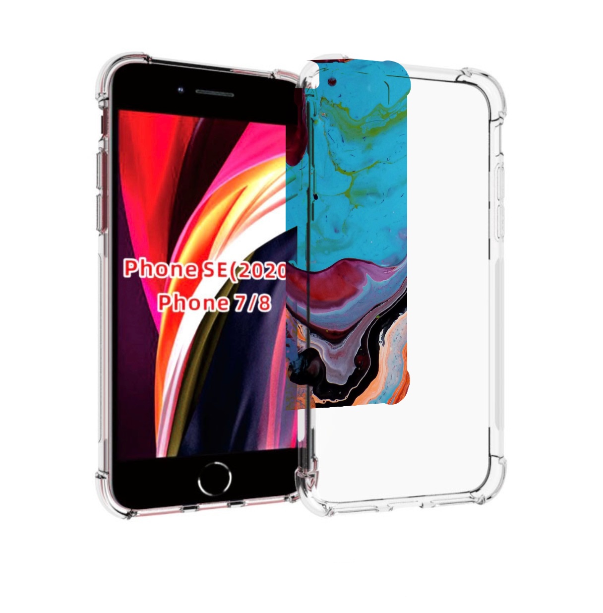 

Чехол MyPads смешанные краски для iPhone 7 4.7 / iPhone 8 / iPhone SE 2 (2020), Прозрачный, Tocco