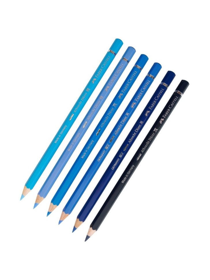 

Карандаш № 110,120,140,145,151,157, комплект 6 штук, Albrecht Durer, Голубой;синий, FABER-CASTELL Комплект карандашей Albrecht Durer 6 штук, Синий основнойСостав комплекта по цветам (номера по каталогу Faber-Castell): №№ 110, 120, 140, 145, 151, 157