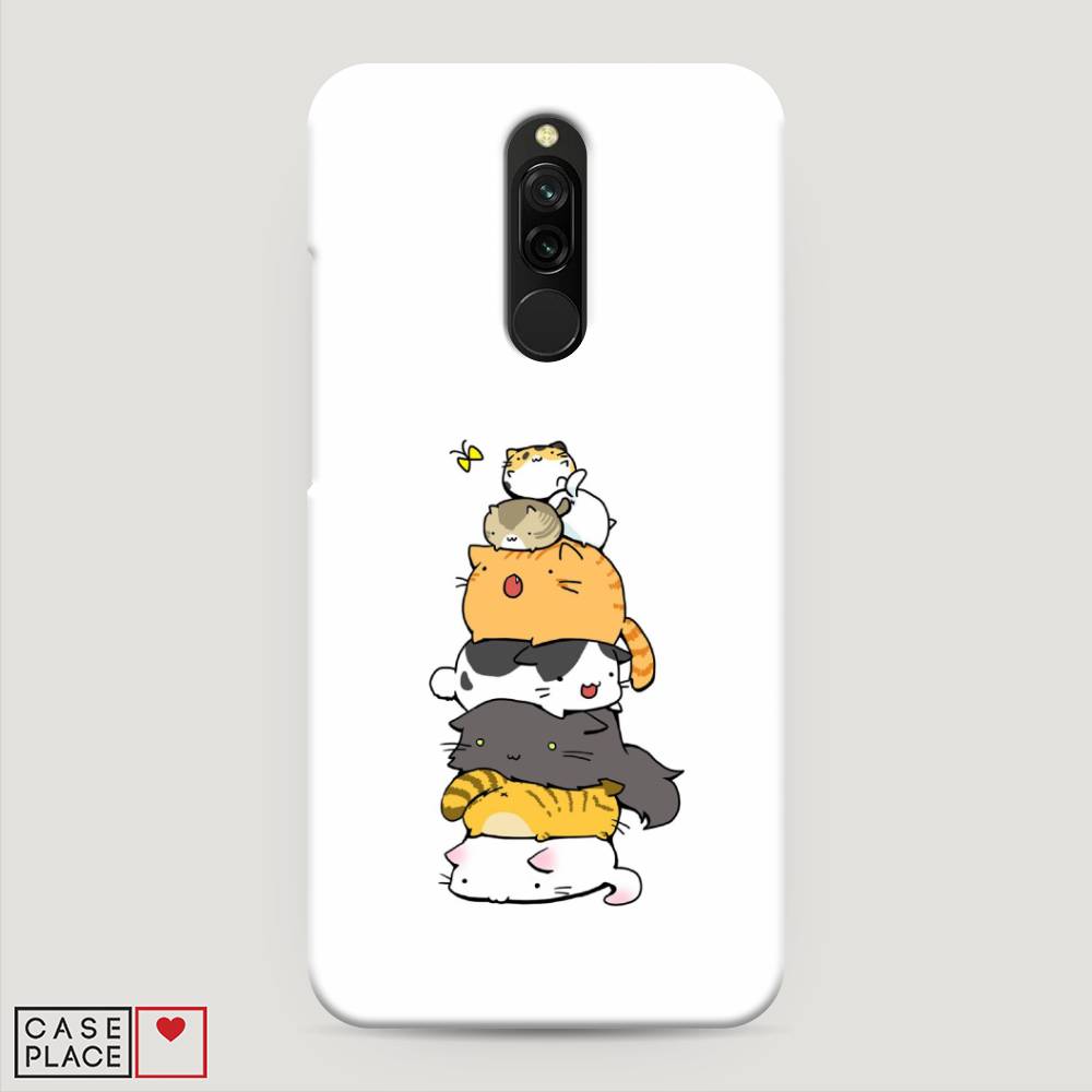 фото Пластиковый чехол "бутерброд из котиков" на xiaomi redmi 8 awog