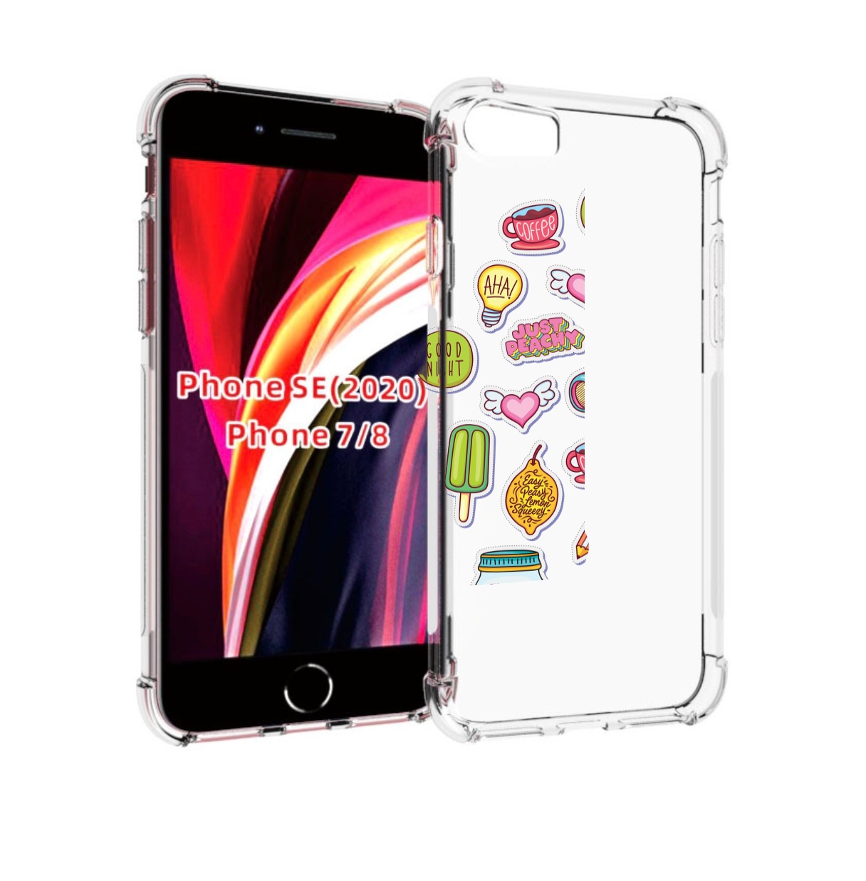 

Чехол MyPads стикер-пак для iPhone 7 4.7 / iPhone 8 / iPhone SE 2 (2020), Прозрачный, Tocco