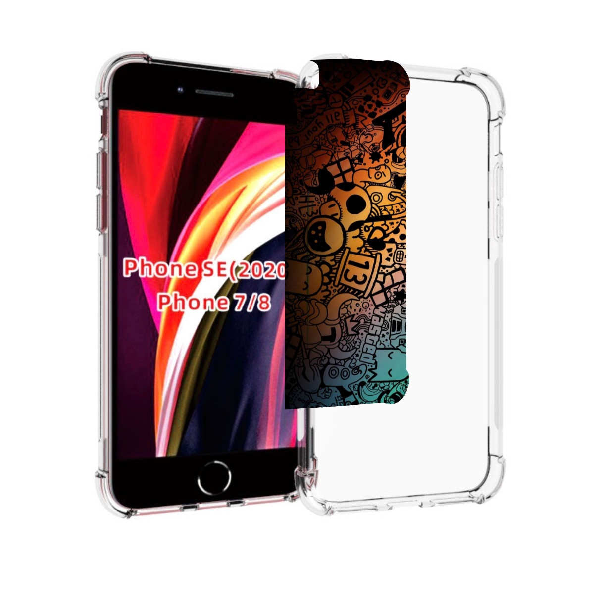 

Чехол MyPads стикеты в тени для iPhone 7 4.7 / iPhone 8 / iPhone SE 2 (2020), Прозрачный, Tocco