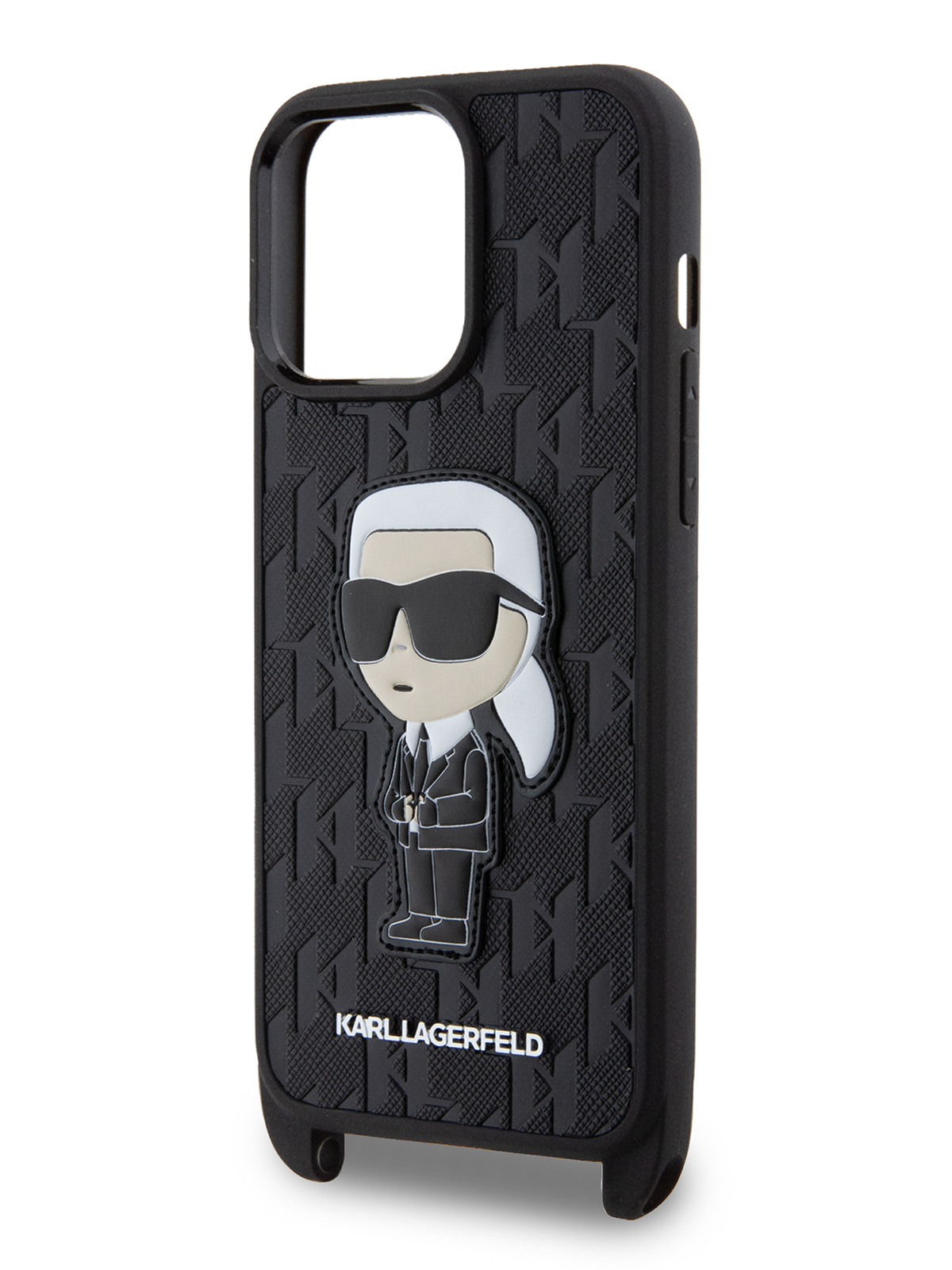 Чехол Karl Lagerfeld для iPhone 15 Pro Max с ремешком Hard Black