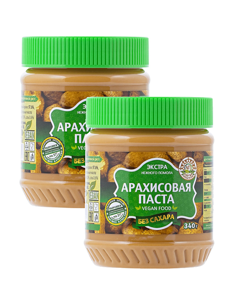 Паста арахисовая без сахара (2 шт. по 340 г)