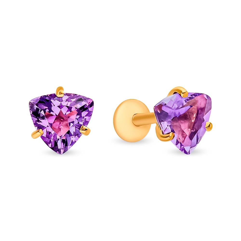 

Серьги из красного золота 585Gold 4300127617, аметист, 4300127617