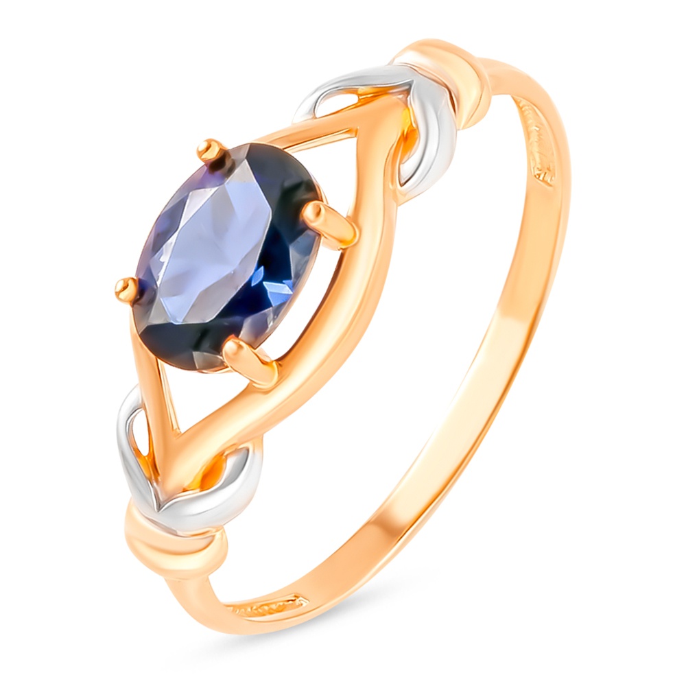 

Кольцо из золота р.  585Gold 4300129840, сапфир искусственный, 4300129840