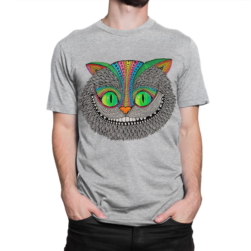 фото Футболка мужская чеширский кот dream shirts серая xs