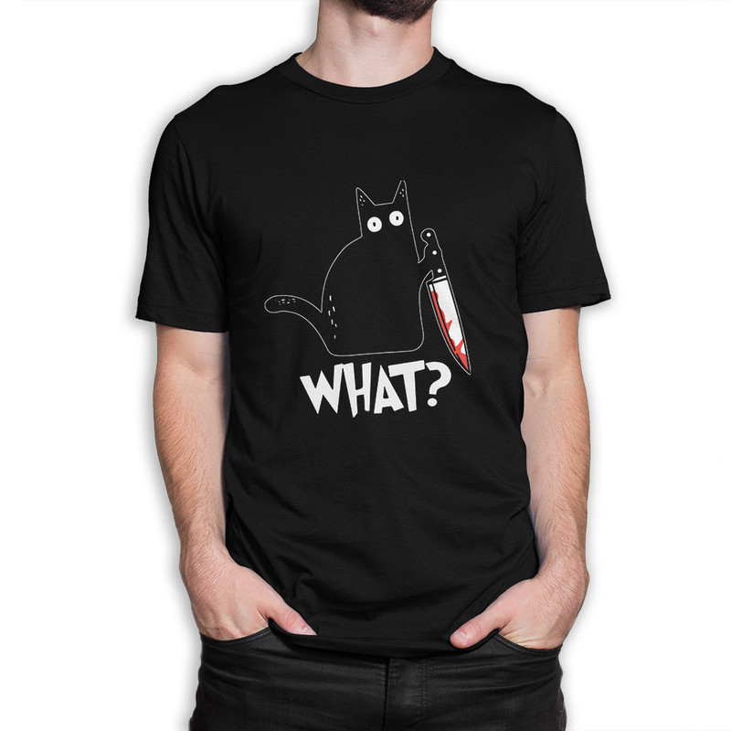 

Футболка мужская Dream Shirts What черная XL, Черный, What