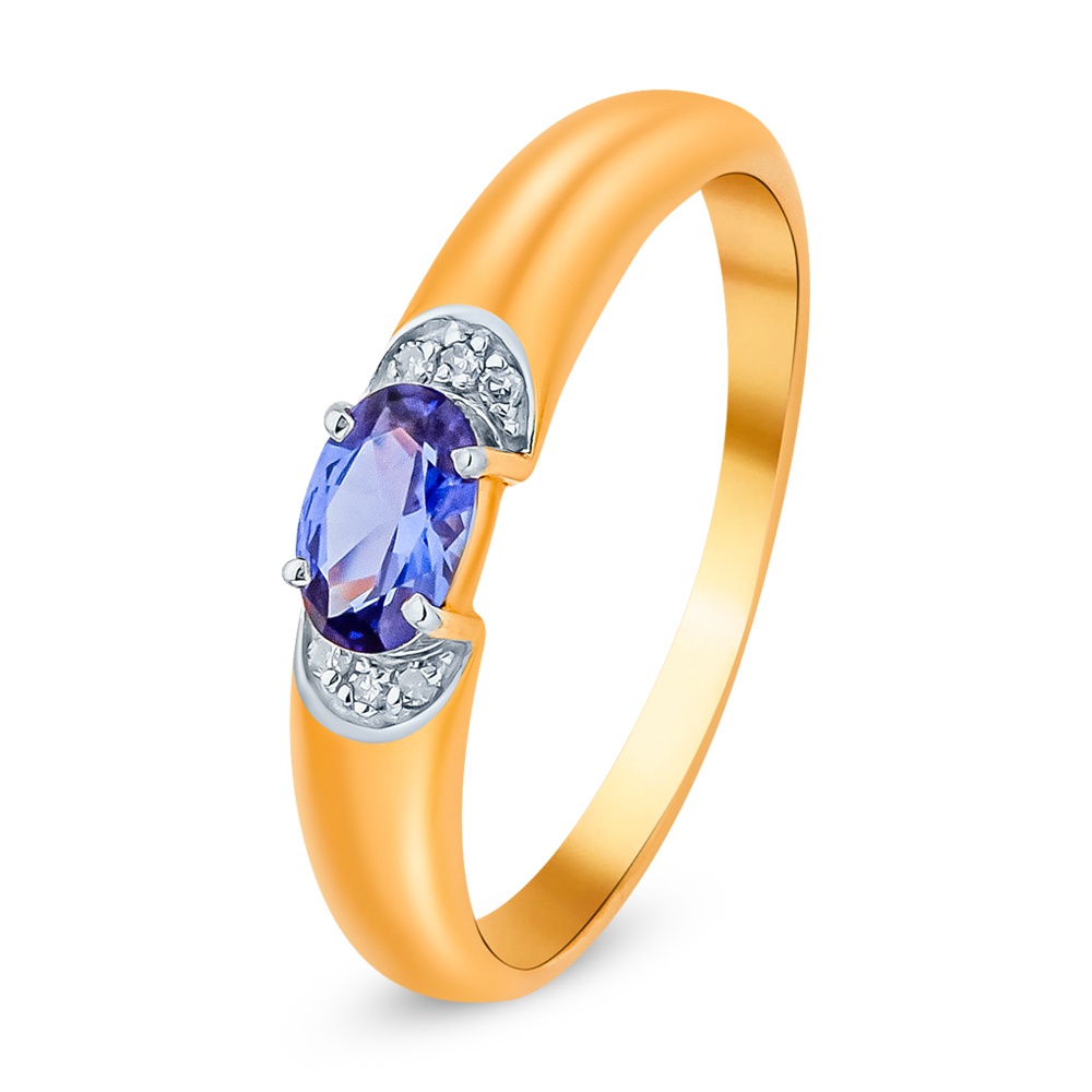 

Кольцо из золота р.  585Gold 4300133118, сапфир искусственный\бриллиант, 4300133118