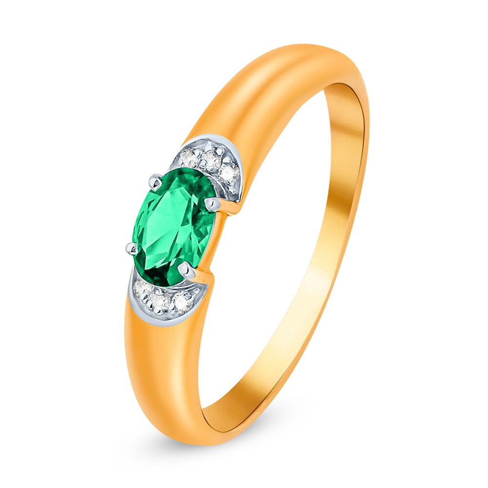 

Кольцо из красного золота р.  585Gold 4300133121, изумруд искусственный/бриллиант, 4300133121