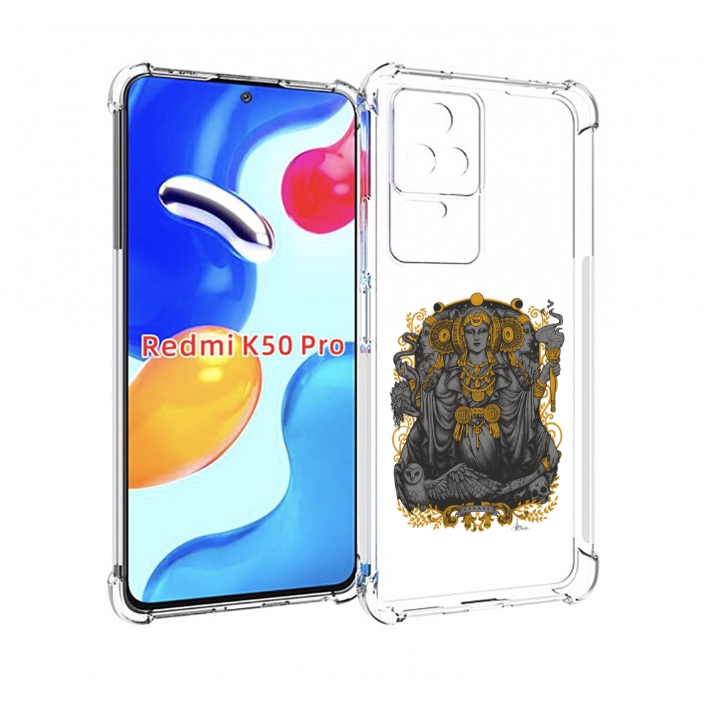 

Чехол MyPads божество с золотыми элементами для Xiaomi Redmi K50 / K50 Pro, Прозрачный, Tocco