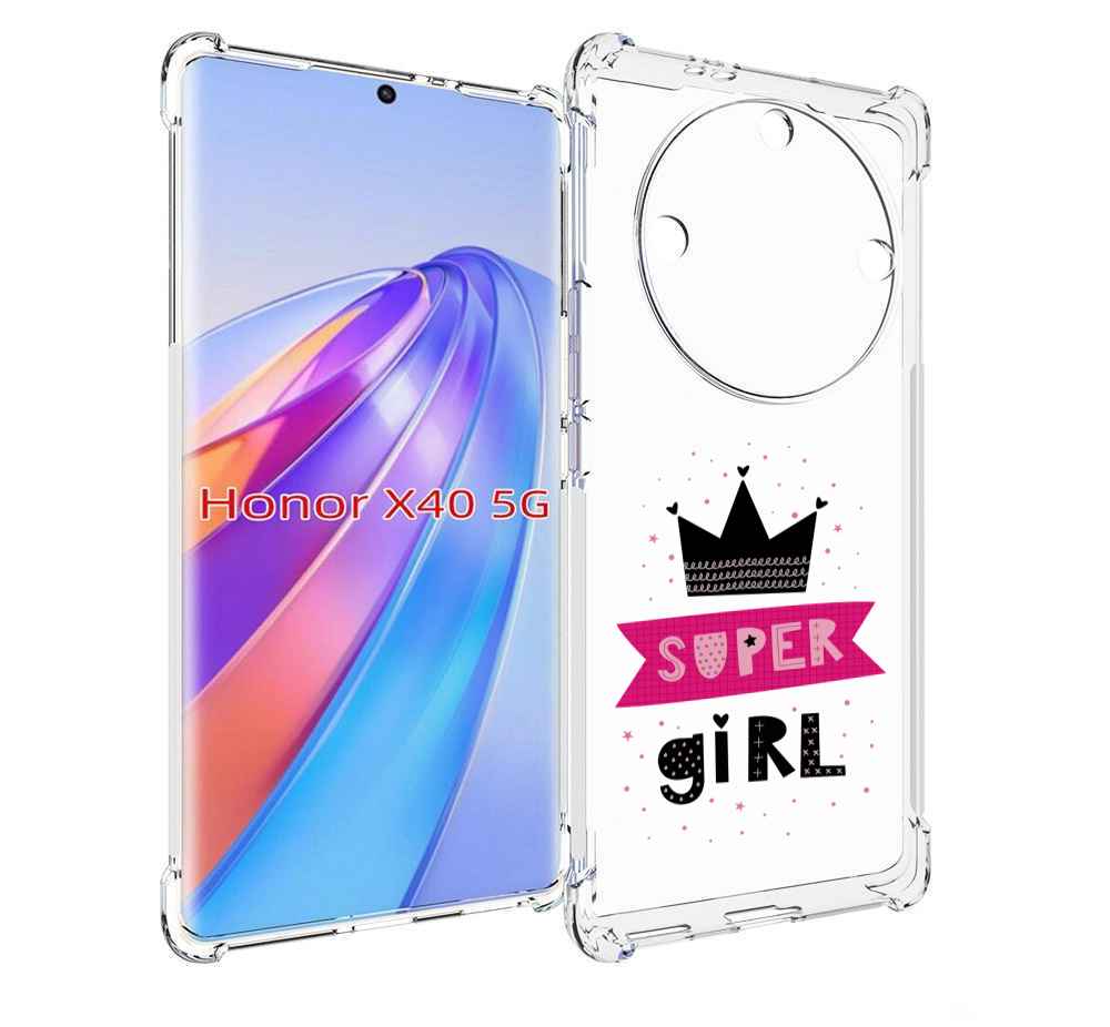 

Чехол MyPads супер-девчонка женский для Honor X40, Прозрачный, Tocco