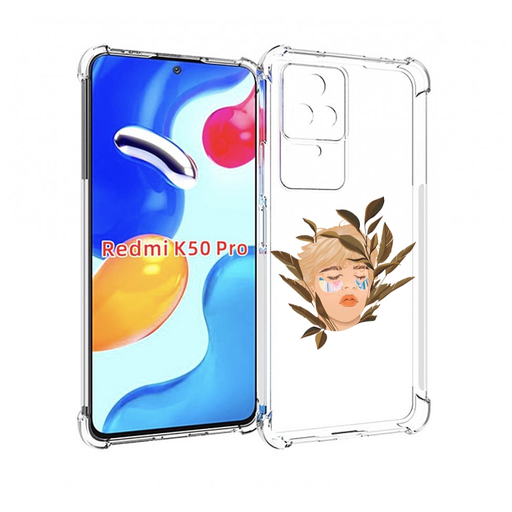 

Чехол MyPads лицо-с-патчами для Xiaomi Redmi K50 / K50 Pro, Прозрачный, Tocco