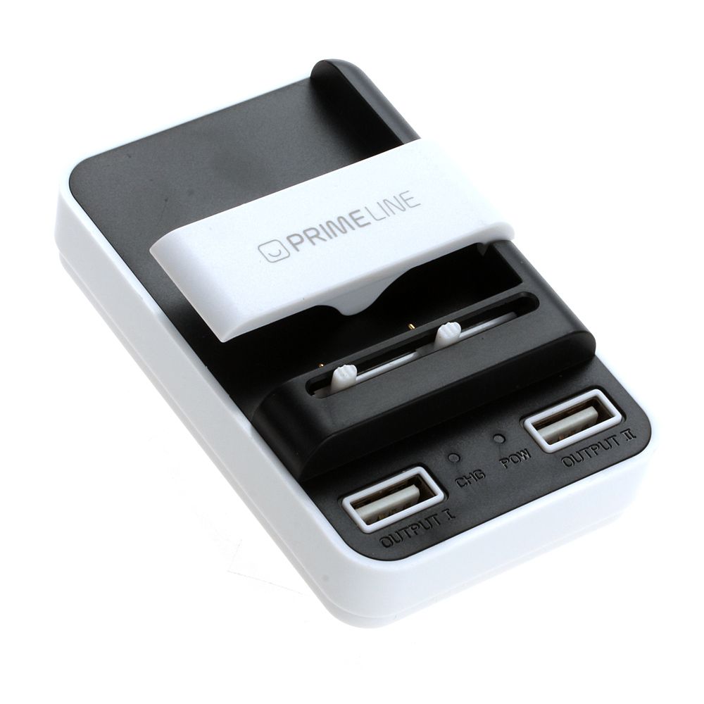 

для АКБ, 1A, 2 USB, белый/черный, Prime Line