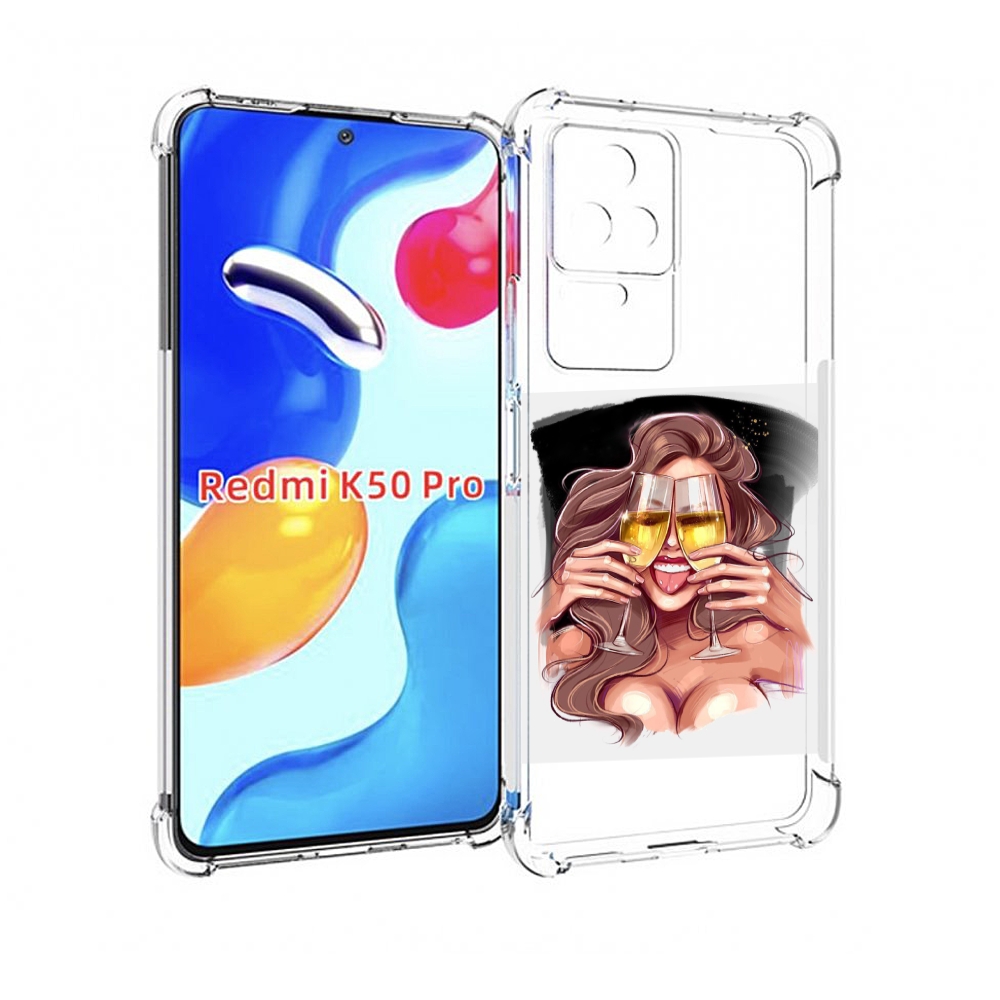 

Чехол MyPads любительница-шампанского-модель женский для Xiaomi Redmi K50 / K50 Pro, Прозрачный, Tocco