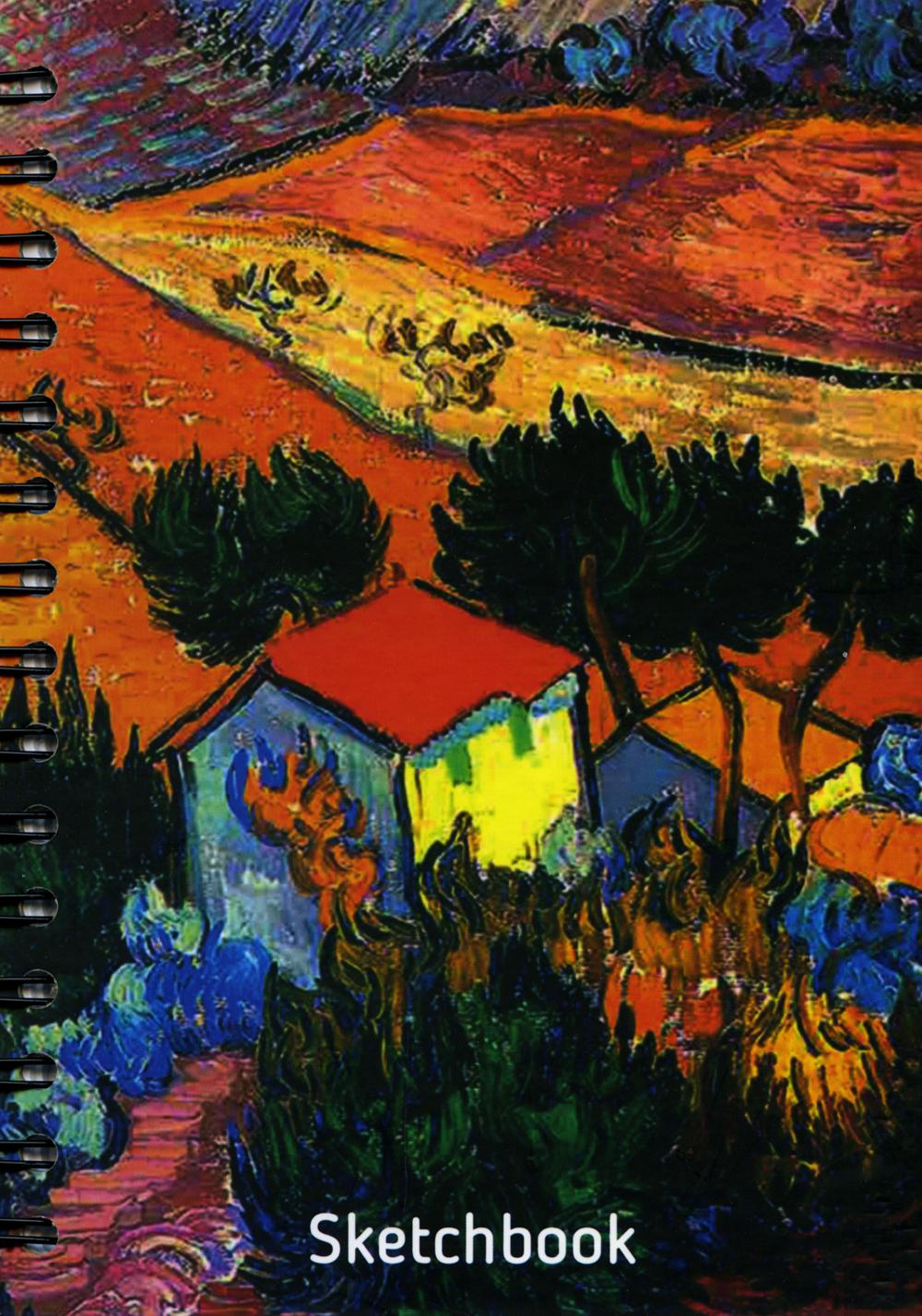 Книга Скетчбук. Ван Гог. Пейзаж с домом и пахарем.