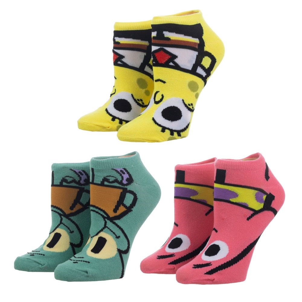 

Набор носков BioWorld Губка Боб (Spongebob Squarepants Charater Ankle Sock Pack)