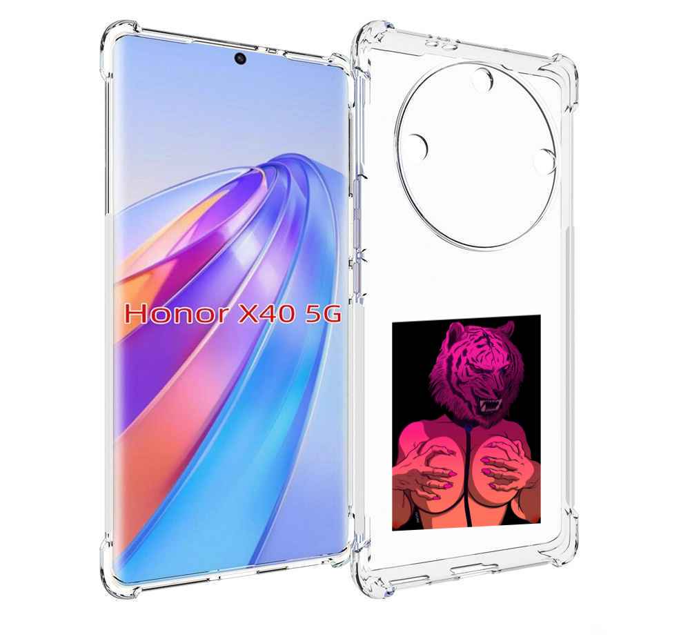

Чехол MyPads тигр с секретом женский для Honor X40, Прозрачный, Tocco