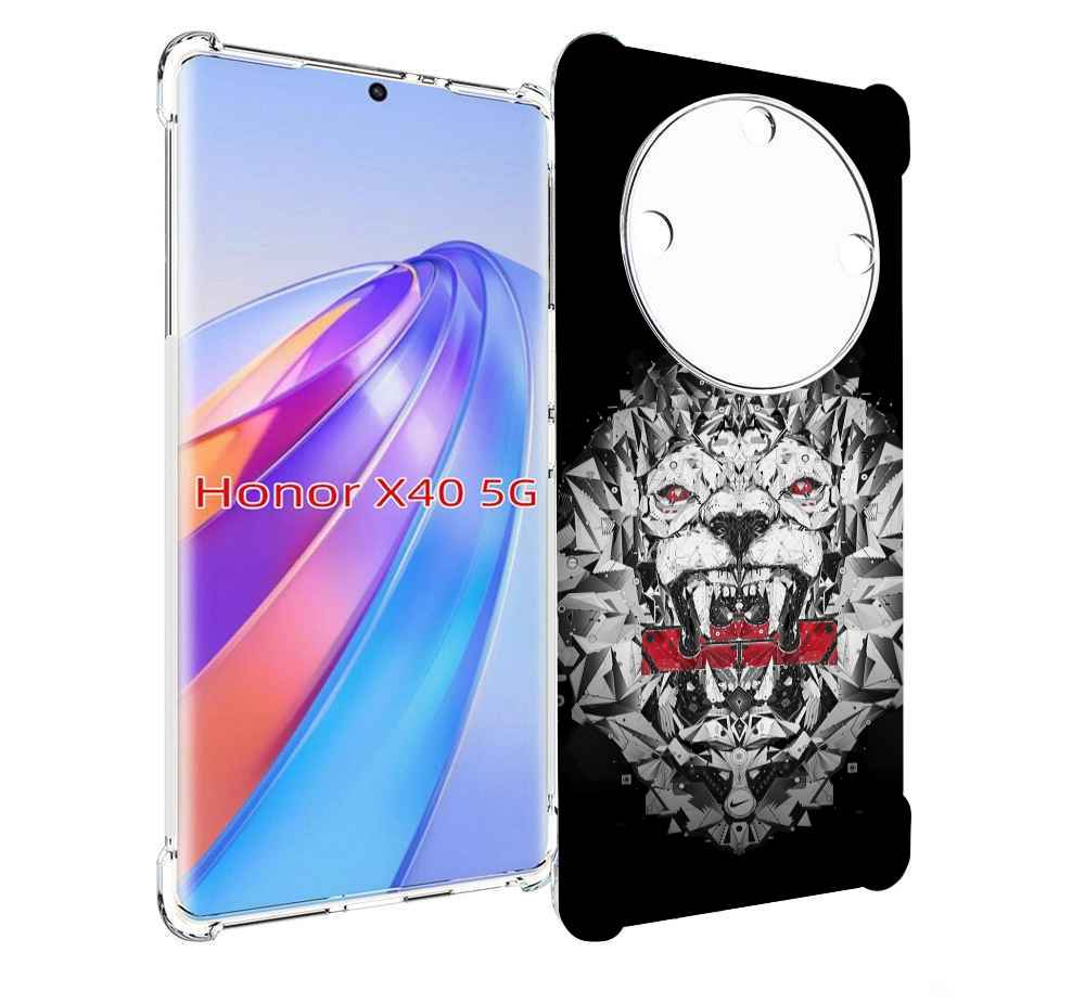 

Чехол MyPads тигр-с-гранями-черно-белый для Honor X40, Прозрачный, Tocco