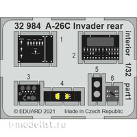 

32984 Eduard 1/32 Фототравление для A-26C Invader хвостовой интерьер, Цветной