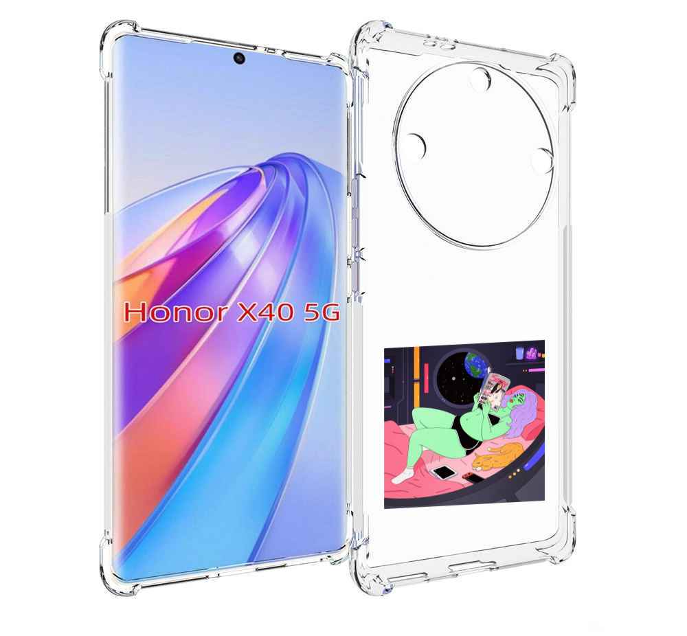

Чехол MyPads трехглазая девушка зеленая для Honor X40, Прозрачный, Tocco