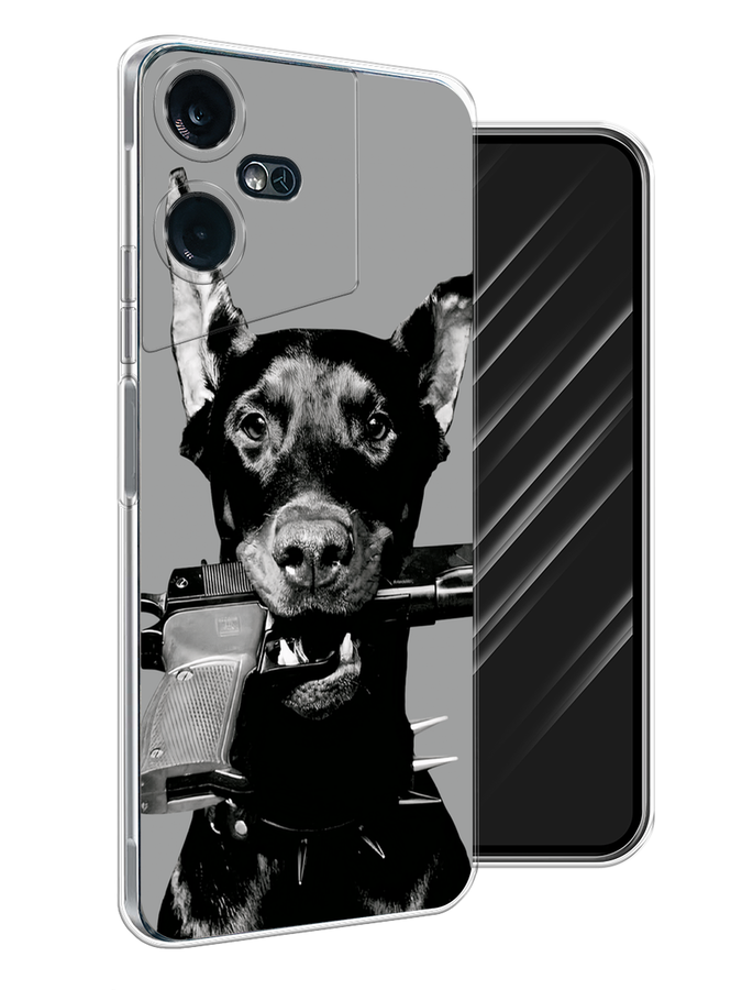 

Чехол Awog на Tecno Pova Neo 3 "Доберман", Серый, 304450-1
