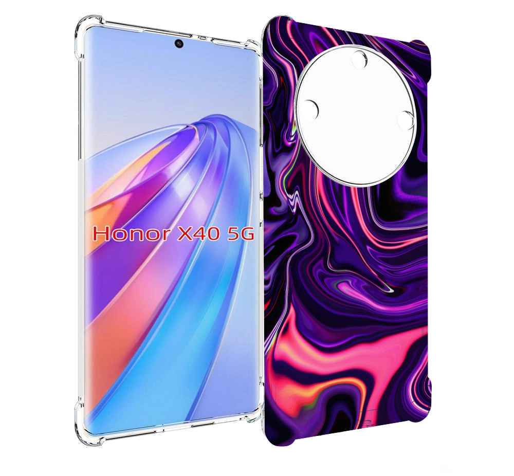 

Чехол MyPads фиолетовые краски для Honor X40, Прозрачный, Tocco