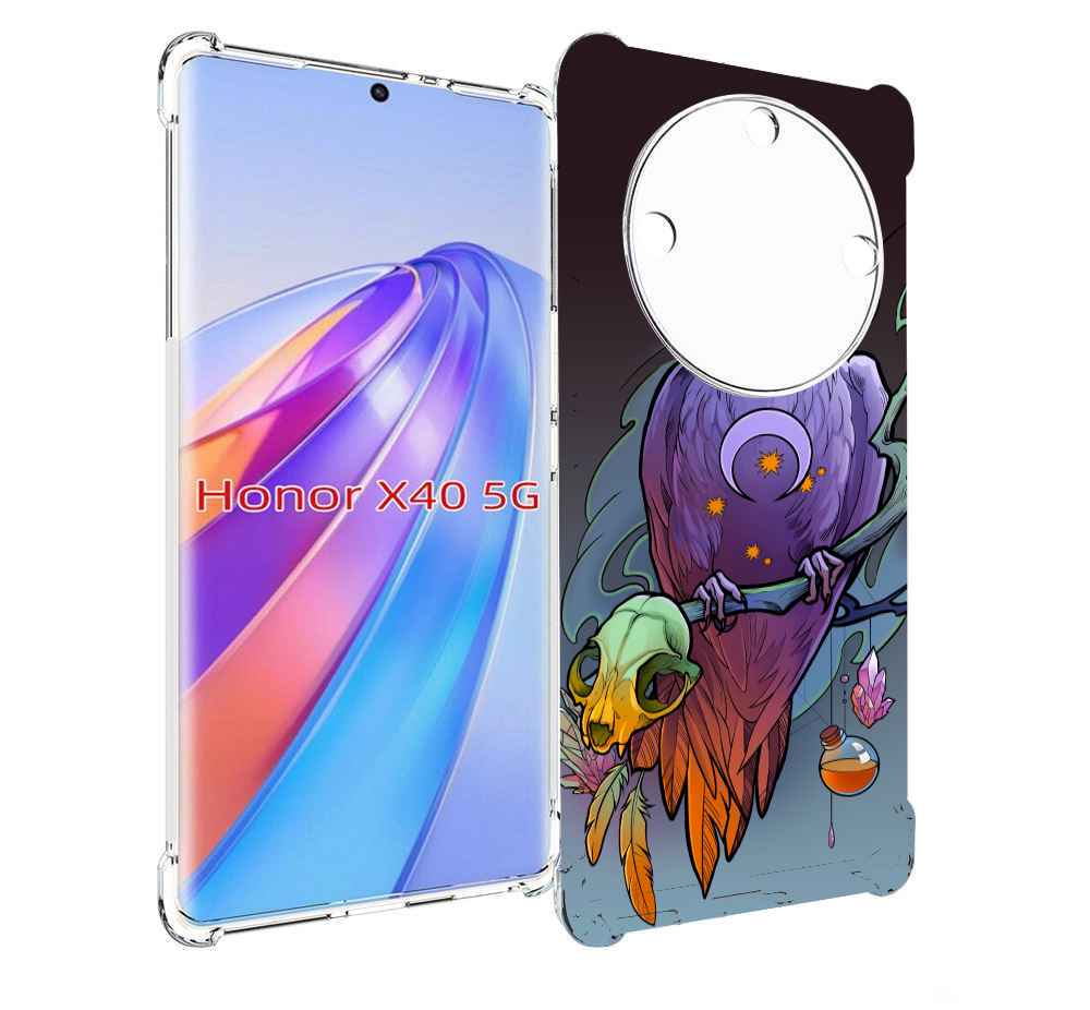 

Чехол MyPads фиолетовый ворон на ветке для Honor X40, Прозрачный, Tocco