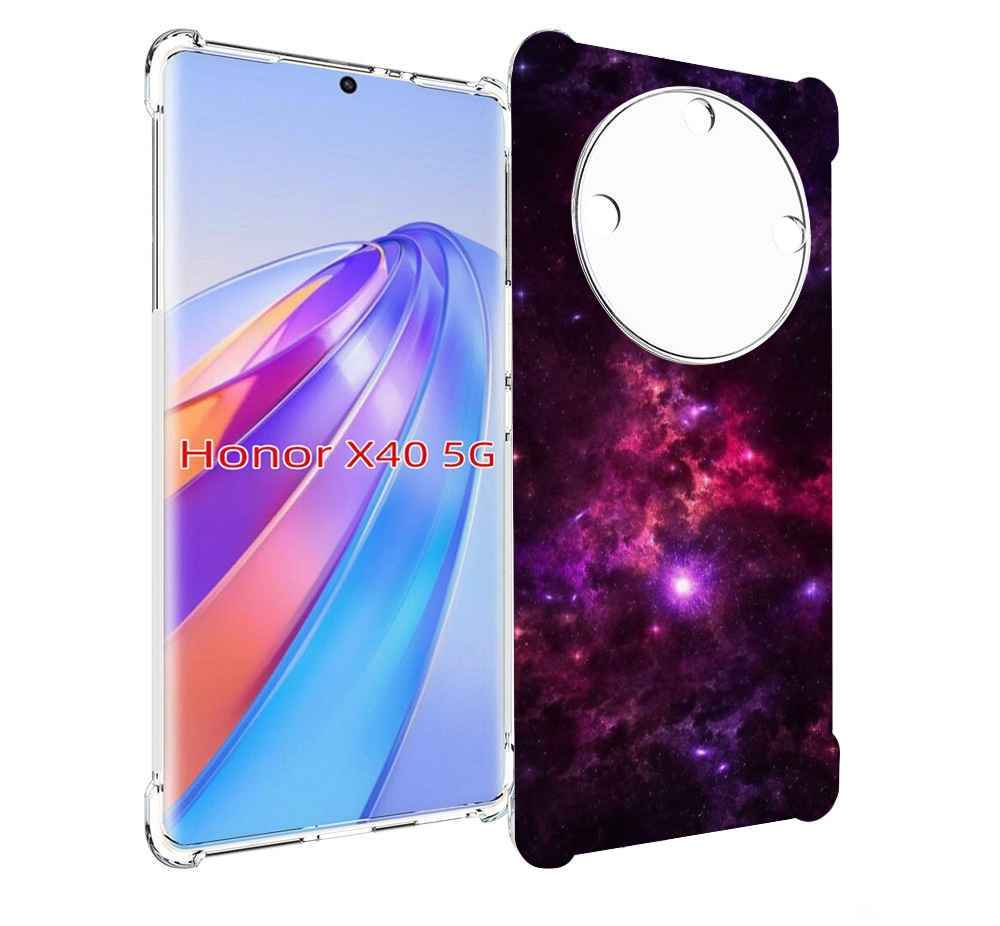

Чехол MyPads фиолетовый-космос-с-облаками для Honor X40, Прозрачный, Tocco
