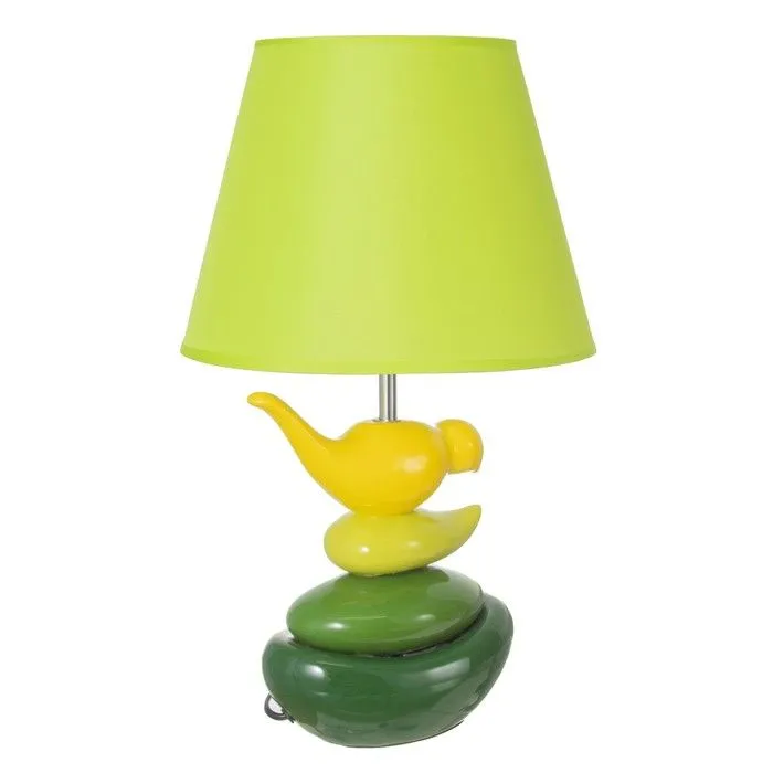 фото Настольная лампа "птичка" е14 40вт желто-зеленый 28х28х47 см risalux