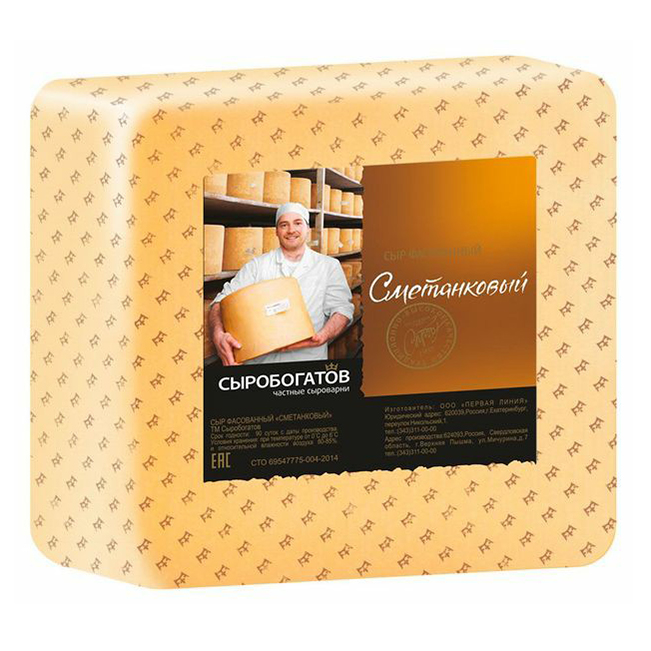 

Сыр твердый Сыробогатов Cметанковый 50% 500 г