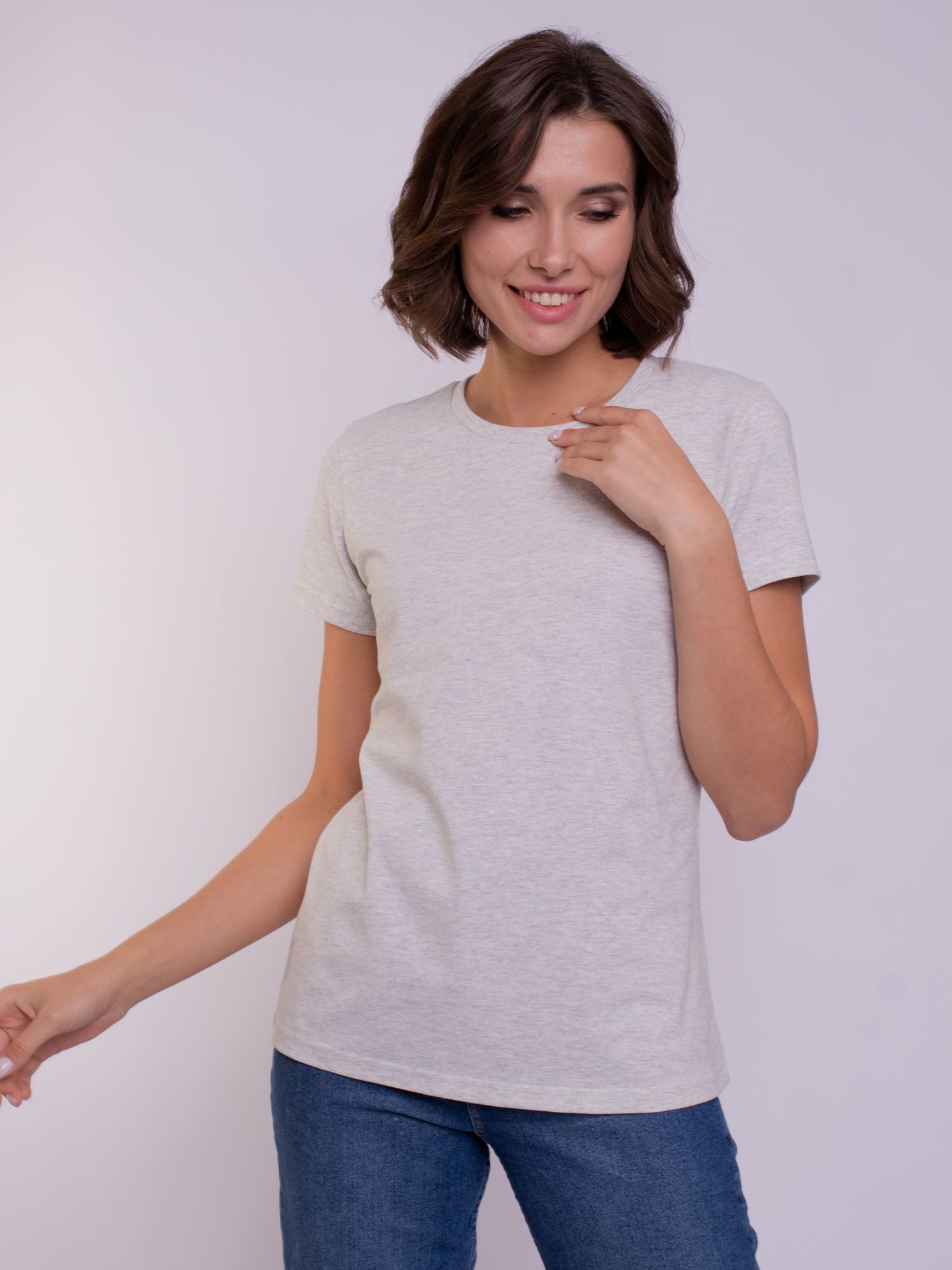 

Футболка женская Uzcotton W-F серая L, Серый, W-F