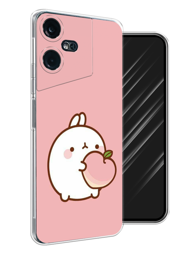 

Чехол Awog на Tecno Pova Neo 3 "Кролик с персиком", Розовый;бежевый, 304450-1