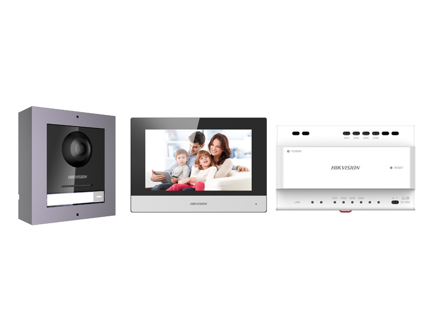 

Комплект видеодомофона DS-KIS702-P(B)