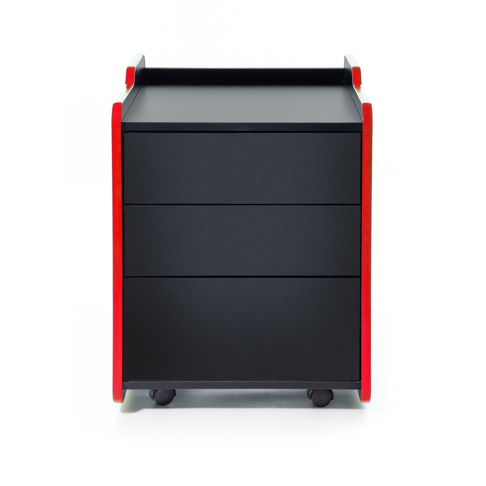 Тумба для игрового компьютерного стола VMMGAME CASE 50 с ящиками, черно-красный
