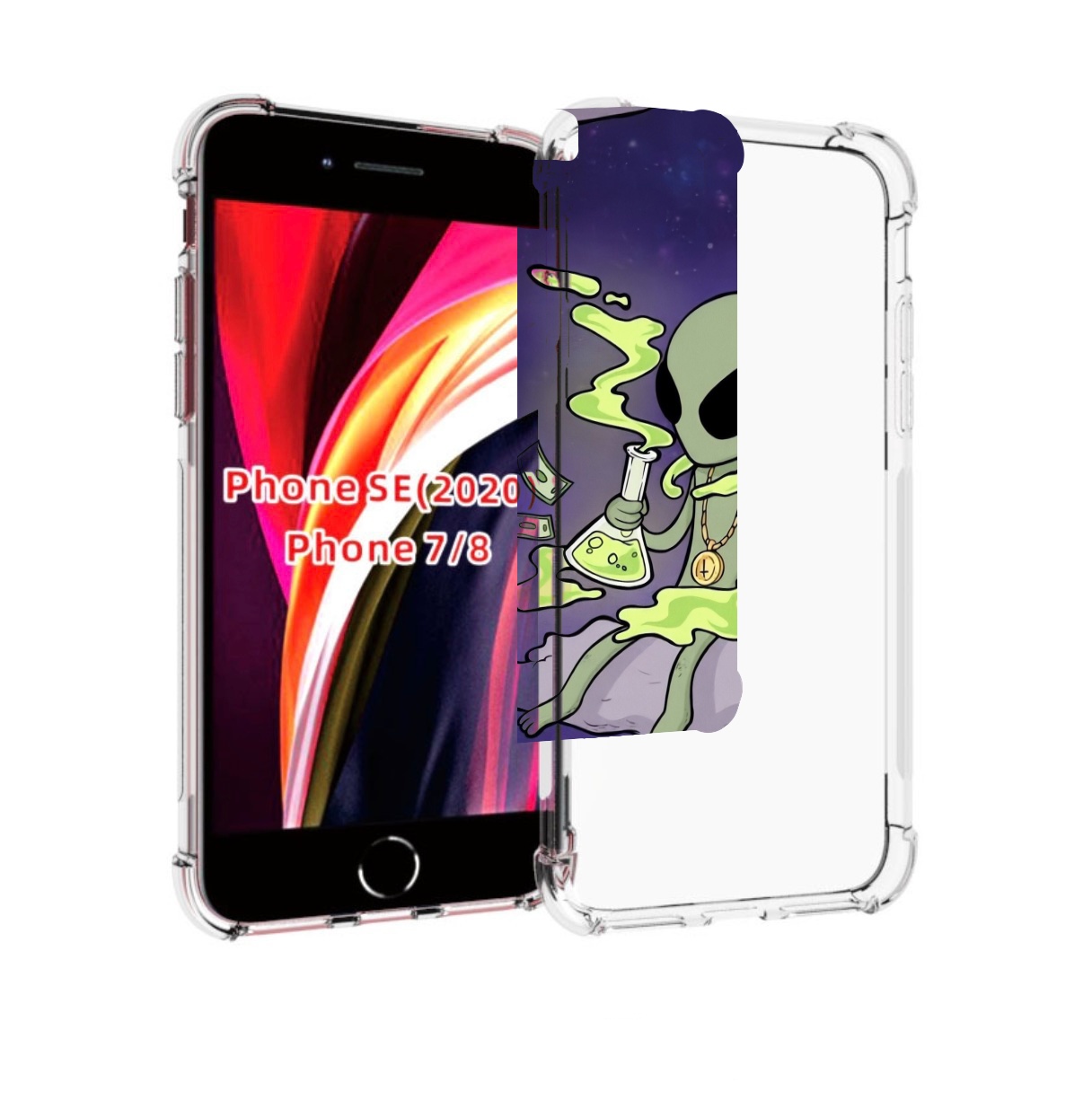 

Чехол MyPads токсичный инопланетянин для iPhone 7 4.7 / iPhone 8 / iPhone SE 2 (2020), Прозрачный, Tocco