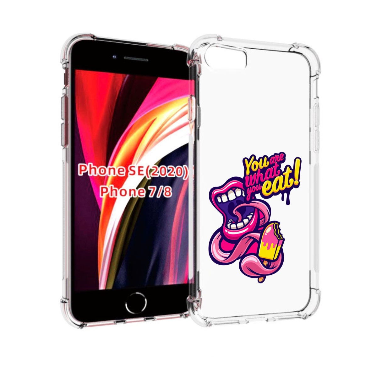 

Чехол MyPads ты-то-что-ты-ешь для iPhone 7 4.7 / iPhone 8 / iPhone SE 2 (2020), Прозрачный, Tocco