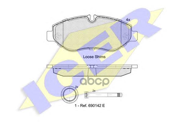 

Тормозные колодки ICER передние для Iveco Daily 3 2006- 141832
