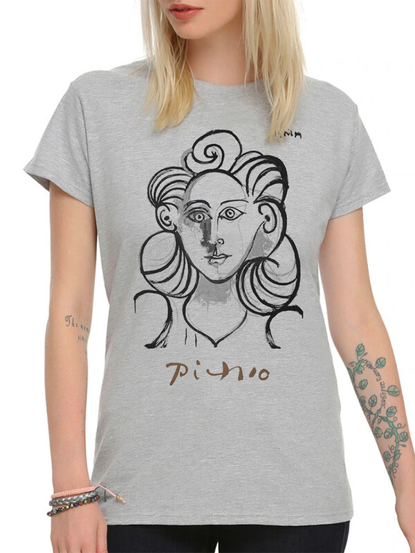 

Футболка женская Dream Shirts Картина Пикассо серая M, Серый, Картина Пикассо