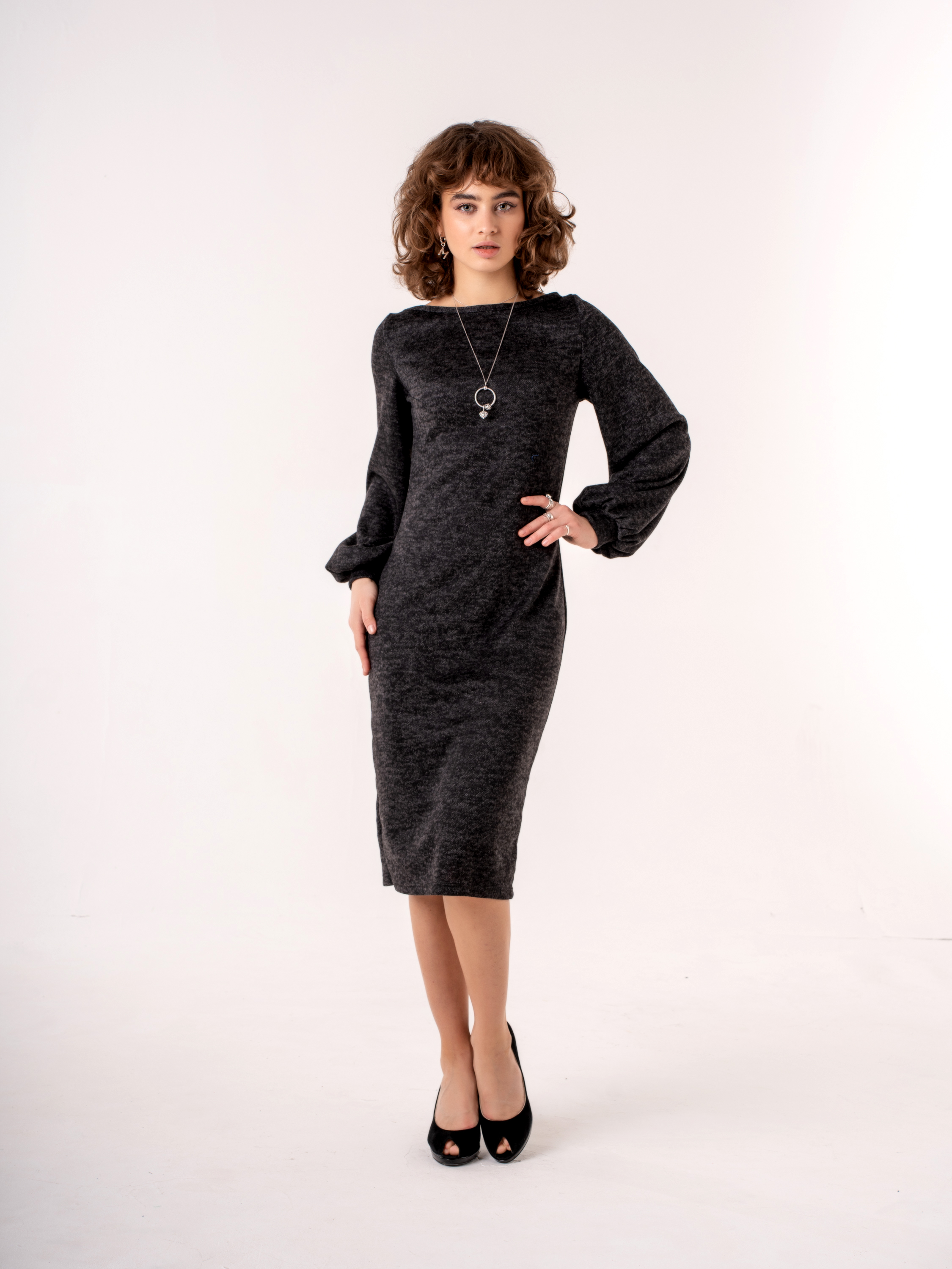 Платье женское Zone16 Comfort черное 56 RU