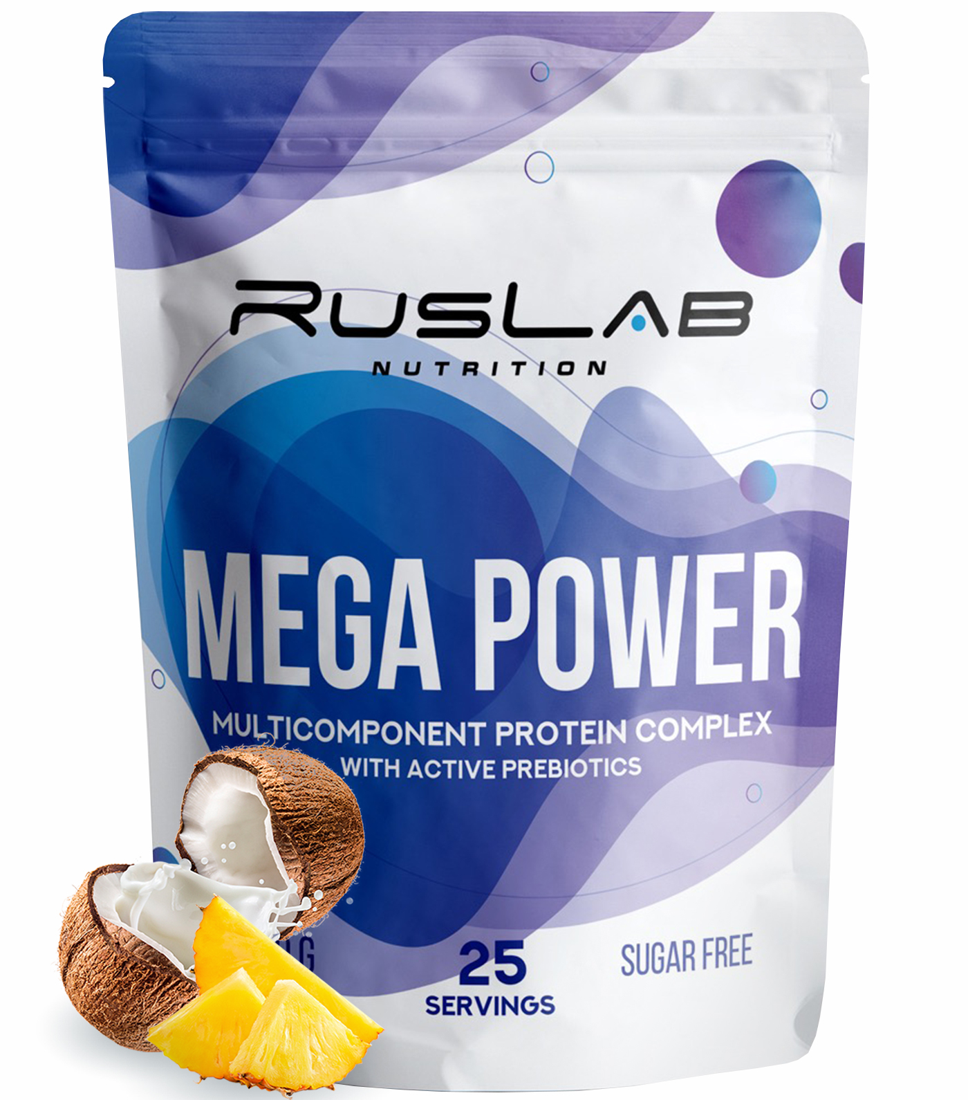 Многокомпонентный протеин RusLabNutrition Mega Power 800гр вкус пина колада