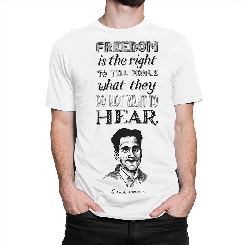 фото Футболка мужская джордж оруэлл - свобода dream shirts белая xs