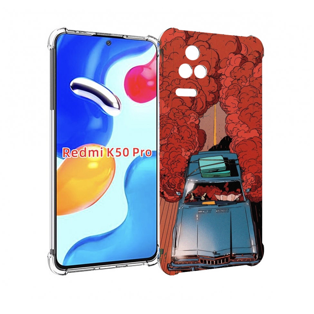 Чехол MyPads машина мчится с дымком для Xiaomi Redmi K50/K50 Pro