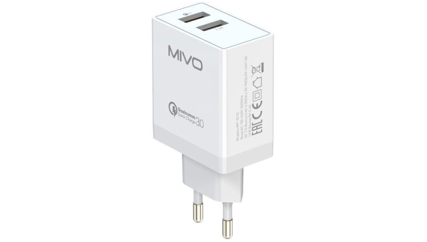 Сетевое зарядное устройство Mivo MP-321Q 2xUSB 2.4 А белый