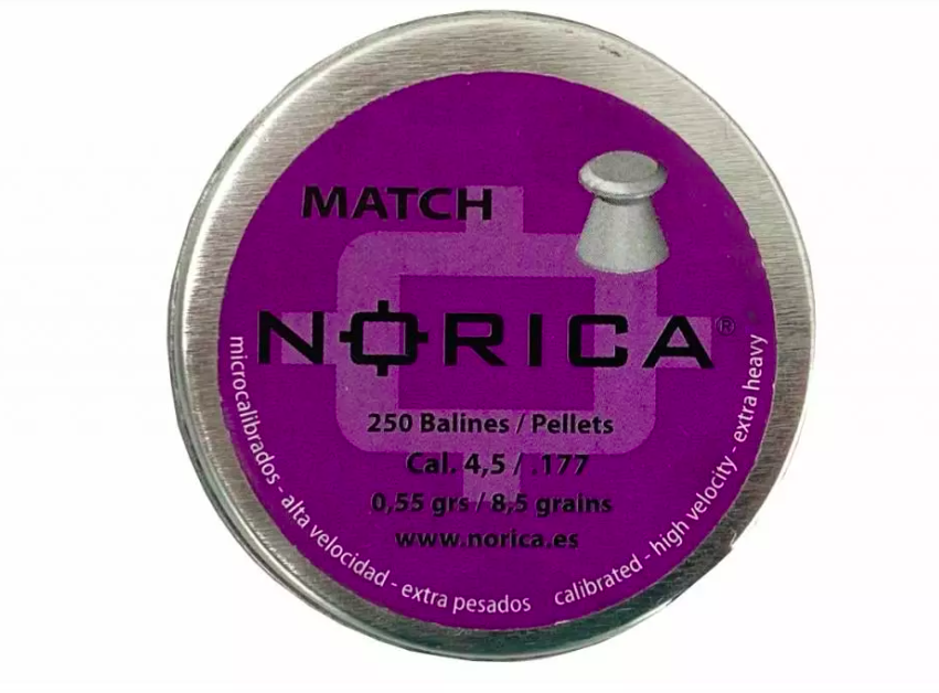

Пули пневматические Norica Match 4,5 мм 0,55 грамм (250 штук)