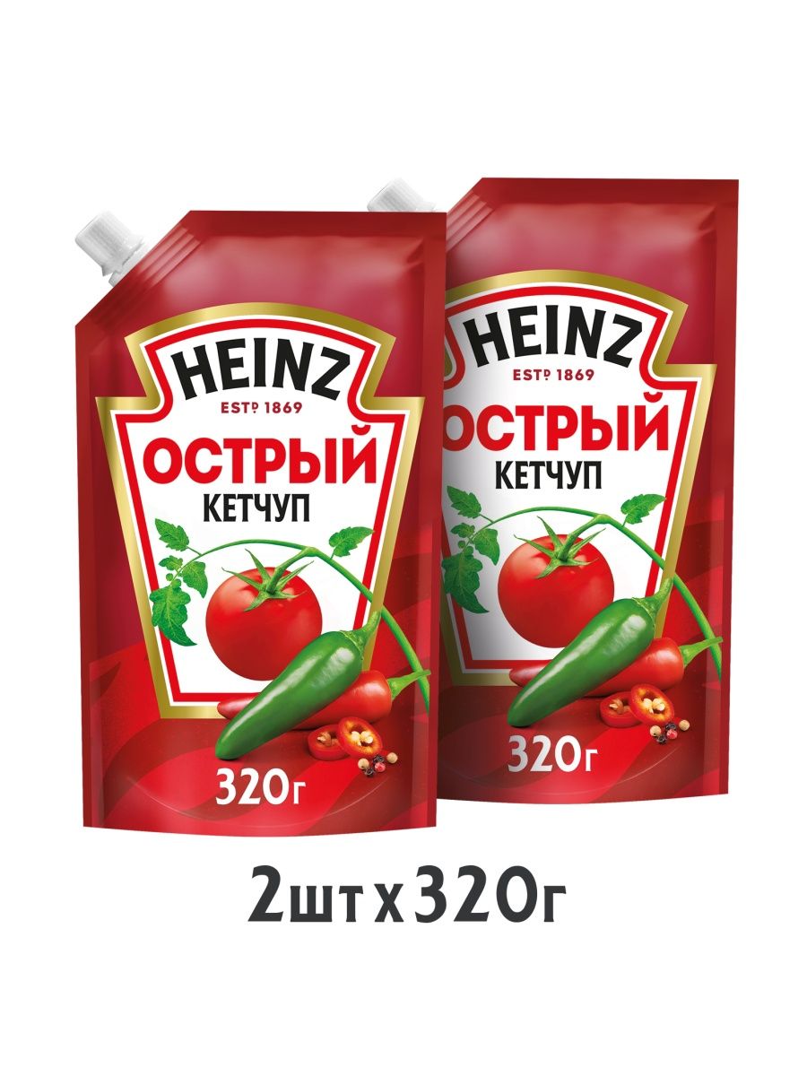 Кетчуп Heinz острый, 2 шт по 320 г