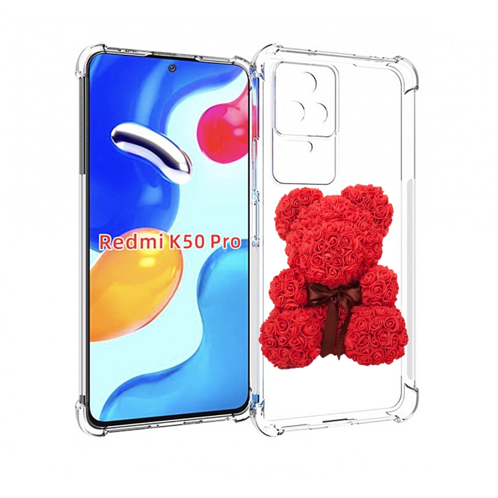 

Чехол MyPads мишка-из-розочек для Xiaomi Redmi K50/K50 Pro, Прозрачный, Tocco